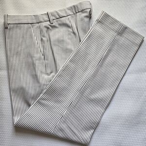 NEW Theory Women's Cotton Trousers with Pinstripes